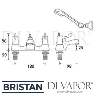 Bristan VAL BSM E6 C CD Lever Bath Shower Mixer with 3 Inch (76mm) Levers - 6 Litre Flow Limit Spare Parts